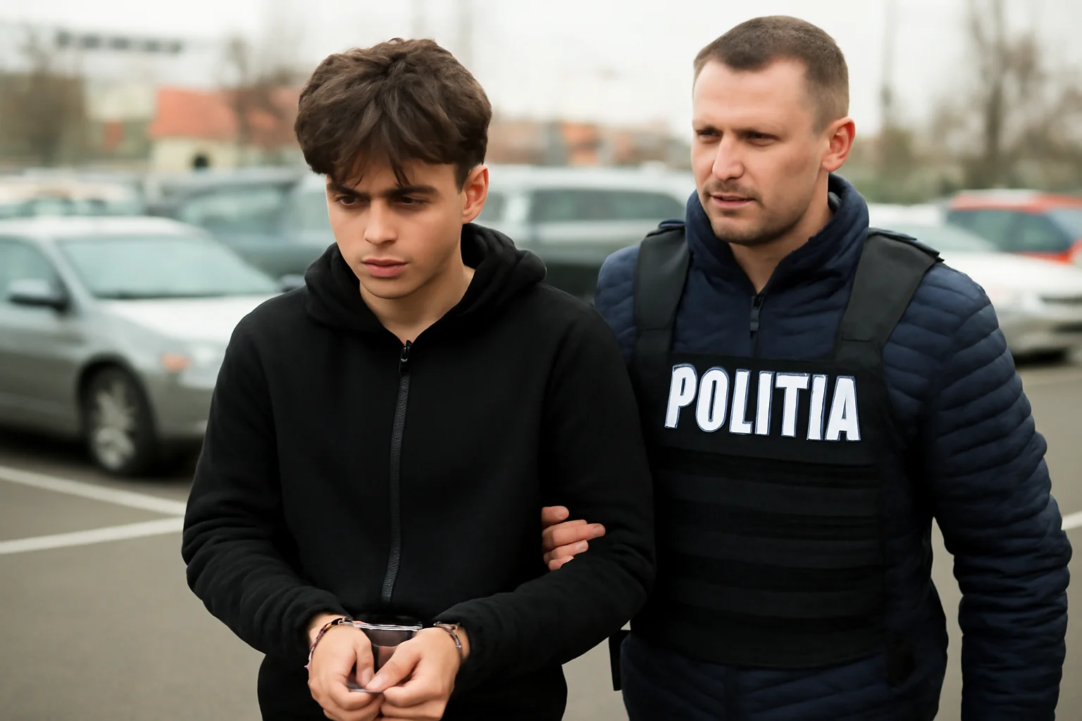 Adolescent identificat de poliție după un incident cu armă în parcarea unui centru comercial din Craiova