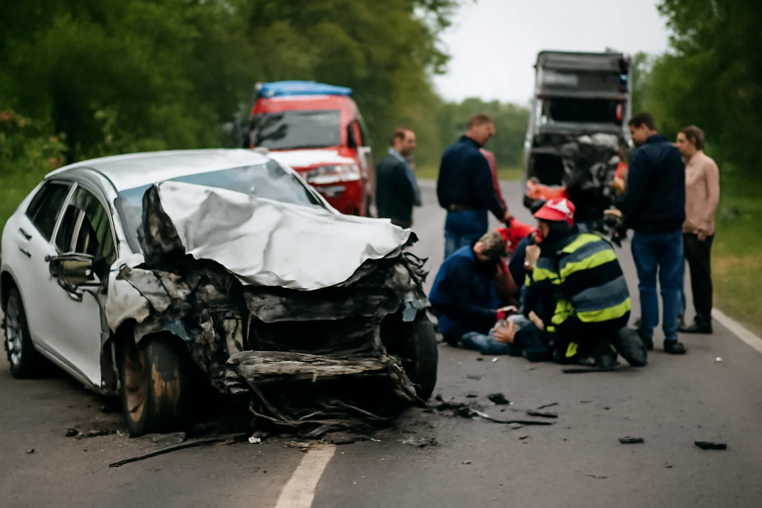 Accident rutier grav lângă Craiova, pe DN 65C, cu un mort și patru răniți