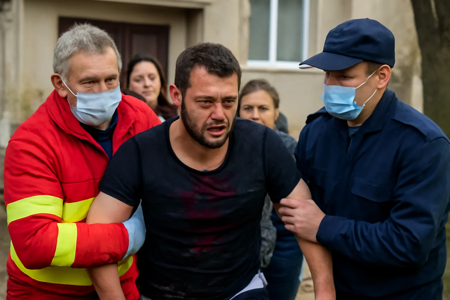 Bărbat înjunghiat de 12 ori în Craiova, transportat de urgență la spital