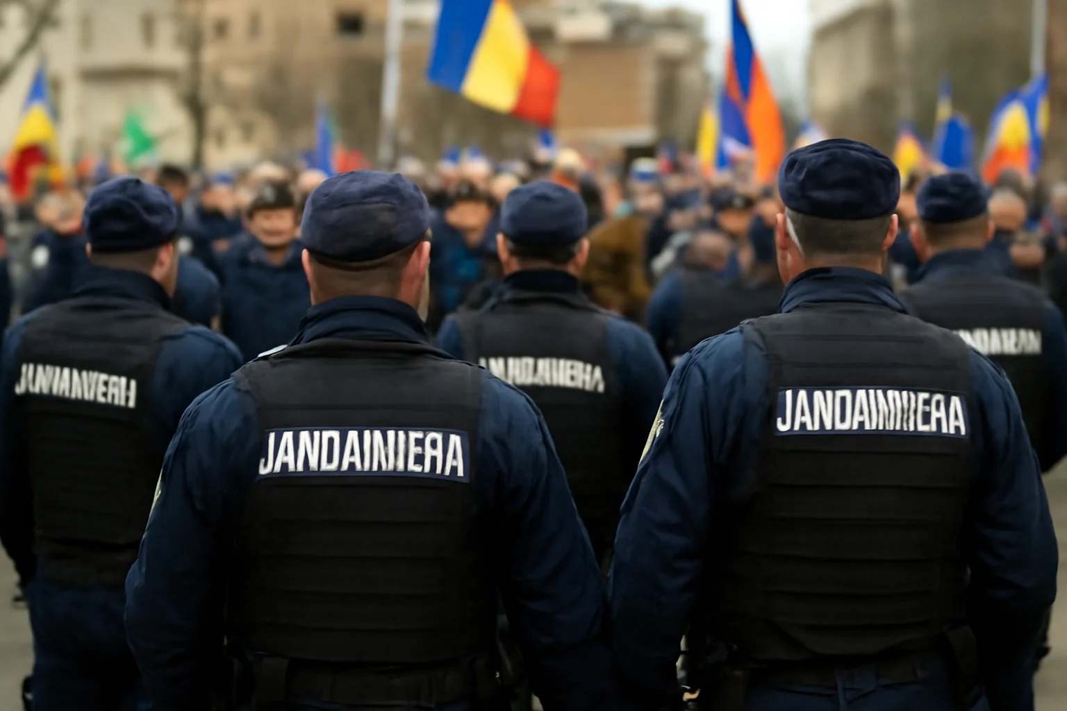 Jandarmii din Craiova, implicați în asigurarea ordinii la protestul din Curtea de Argeș