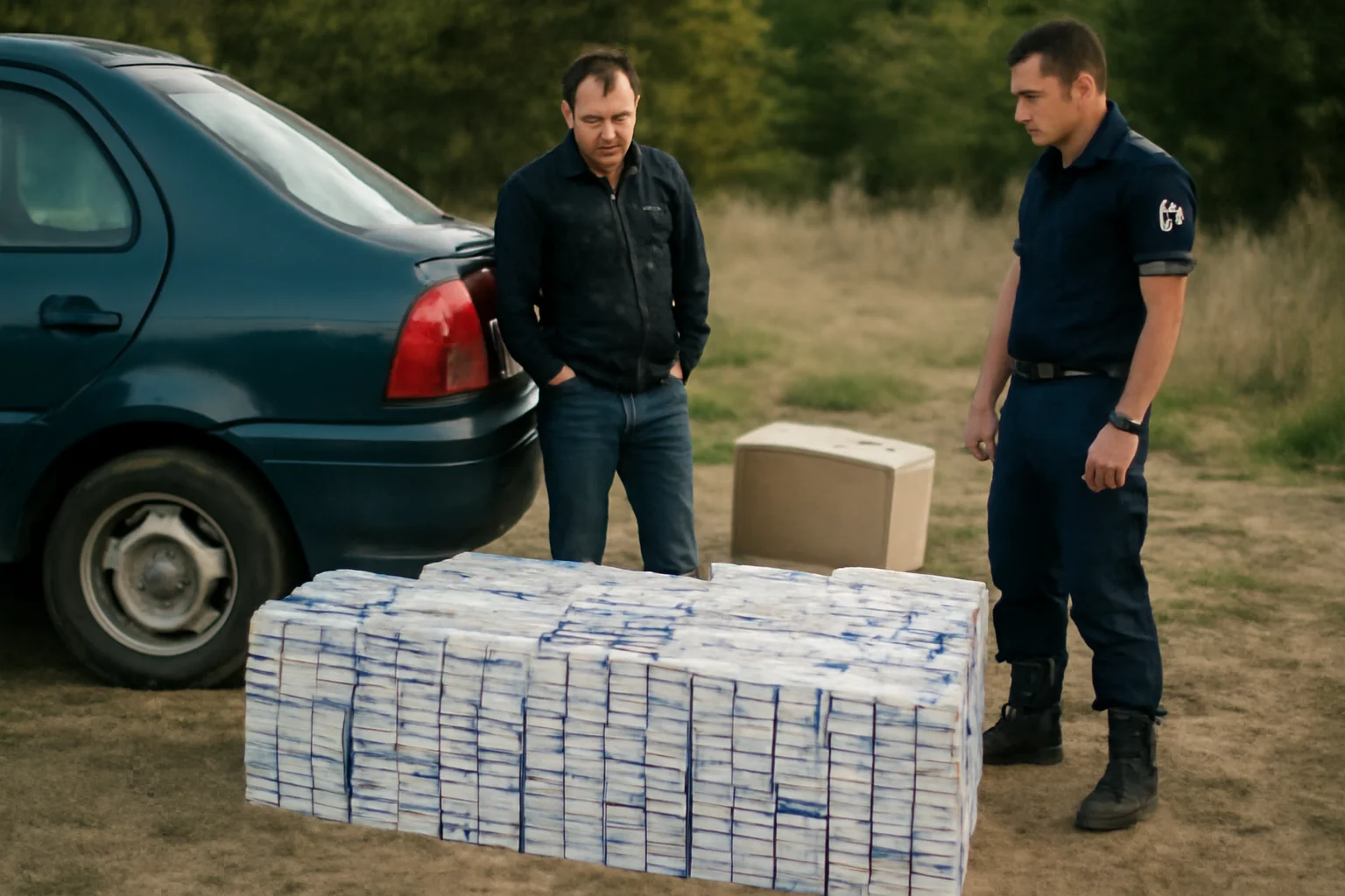 Peste 56.000 de țigarete de contrabandă descoperite în două autoturisme la Calafat, cazul preluat de polițiștii din Craiova