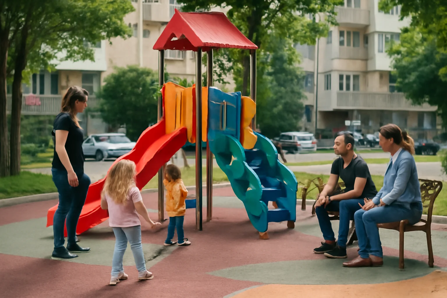 Spațiu de joacă modernizat pe strada Nicolae Iorga din Craiova, în cartierul Rovine