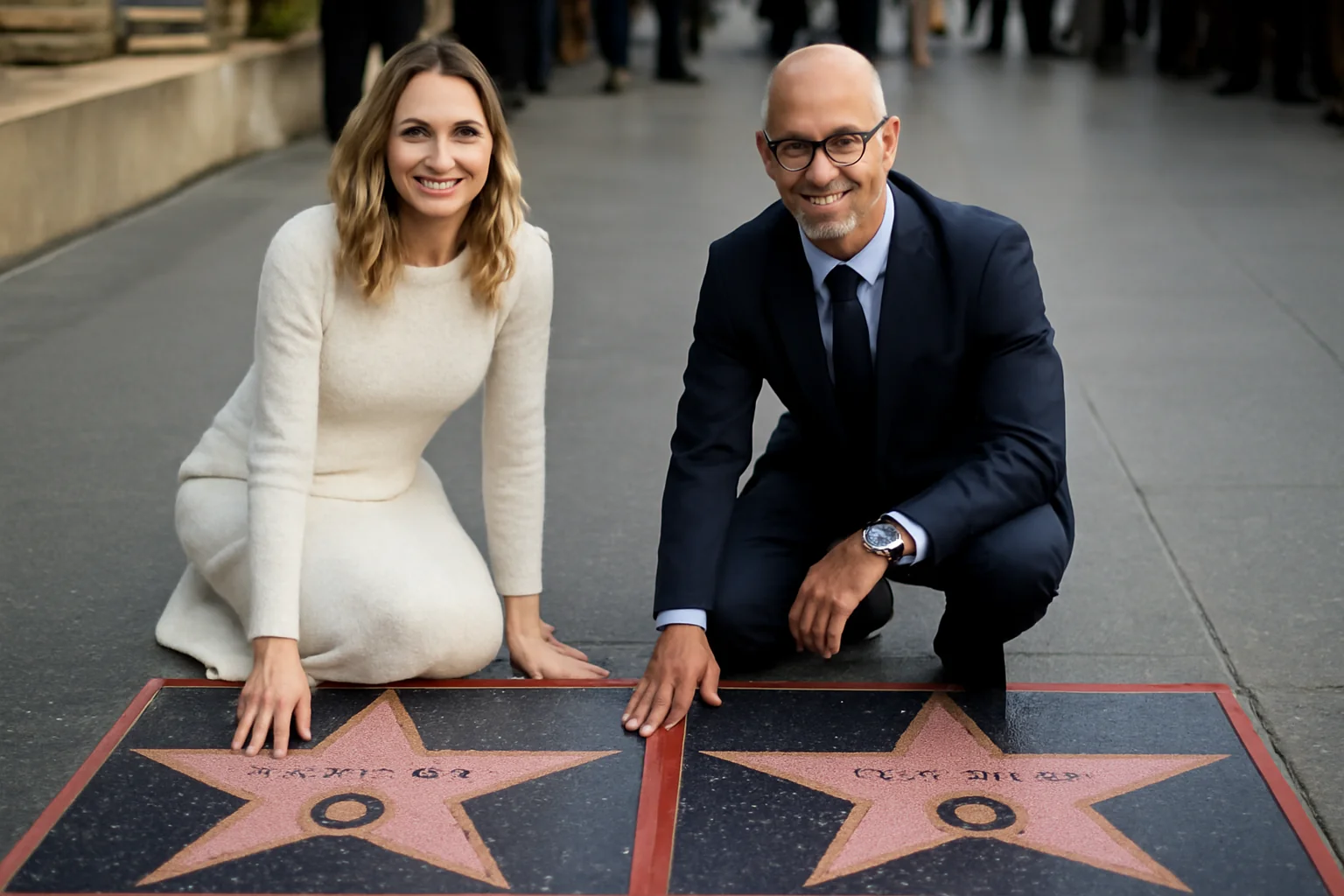 Stele pe Bulevardul Celebrităților pentru Emily Blunt și Tucci