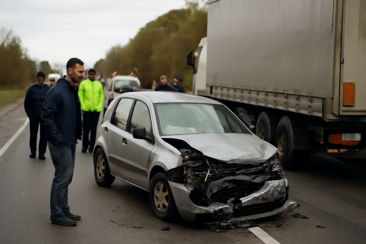 Trafic blocat temporar după un accident rutier pe DN6, aproape de Craiova