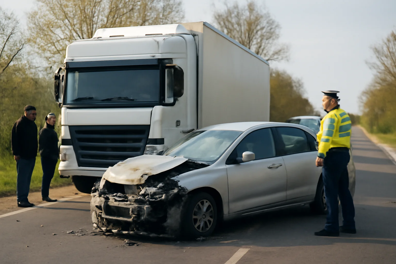 Trafic rutier blocat pe DN 6 Caracal–Craiova, în zona Cârcea, după un accident între două autoturisme