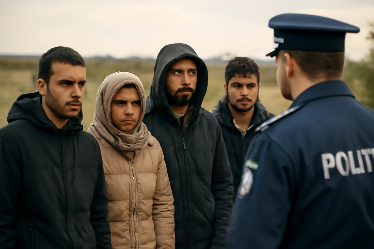 (VIDEO) Polițiștii din Calafat blochează un grup de migranți la graniță, înainte de intrarea ilegală în Europa