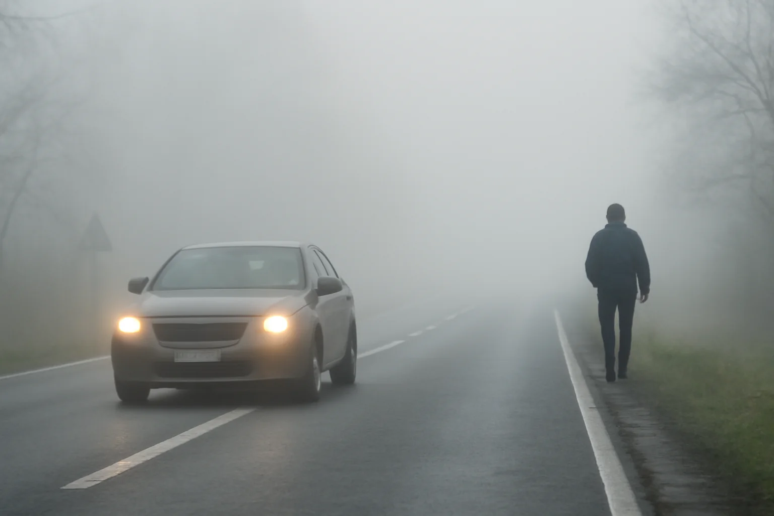 Vizibilitate redusă din cauza ceții pe drumurile rutiere din mai multe județe